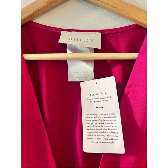 NWT BHLDN Leila Stretch Satin Deep-V Mini Dress size S - Picture 4 of 7